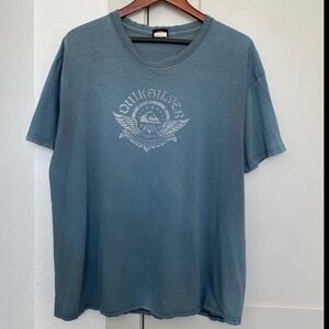 VINTAGE 90S QUICKSILVER BLUE GRAPIC SHORT SLEEVE TSHIRT MENS XL